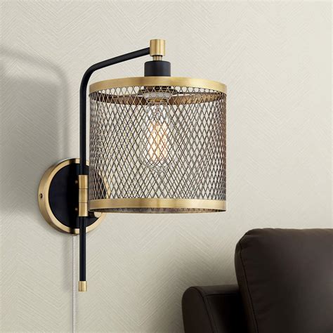 Wall Lamp Metal and Fabric 